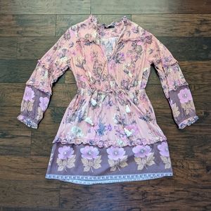 Boho Long Sleeved Floral Print Dress